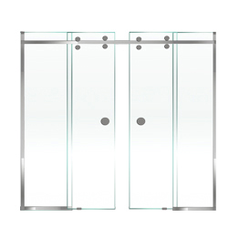 Two sliding doors with two fixed panels